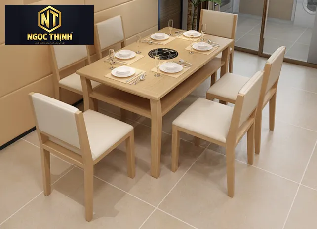 Xưởng Nội Thất Ngọc Thịnh Long Thành - Bàn ăn gia đình cho 6 người sang trọng Xưởng Nội Thất Ngọc Thịnh Long Thành - Bàn ăn gia đình cho 6 người sang trọng